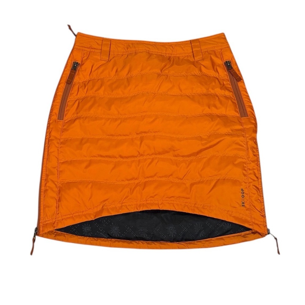 SKHOOP Women Orange Short Down Skirt Quilted Insulated Puffer Mini Sweden Gorp S